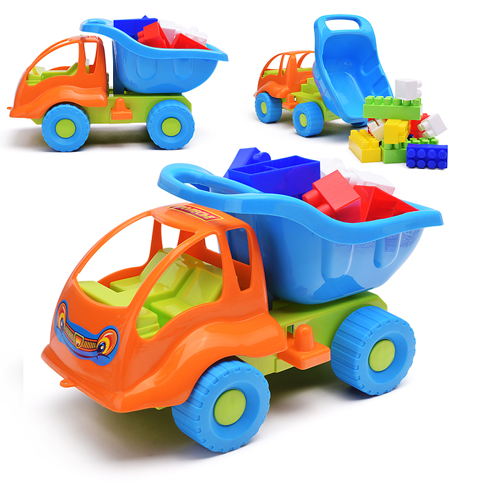 Набор №52 "Муравей", автомобиль-самосвал + конструктор "Строитель" (12 элементов)