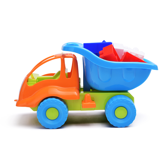 Набор №52 "Муравей", автомобиль-самосвал + конструктор "Строитель" (12 элементов)