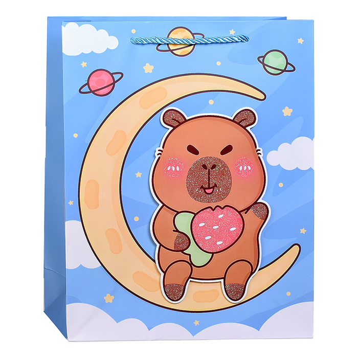 Пакет подарочный 00-7456 "Волшебный сюрприз. Капибара" 26*10*32см 