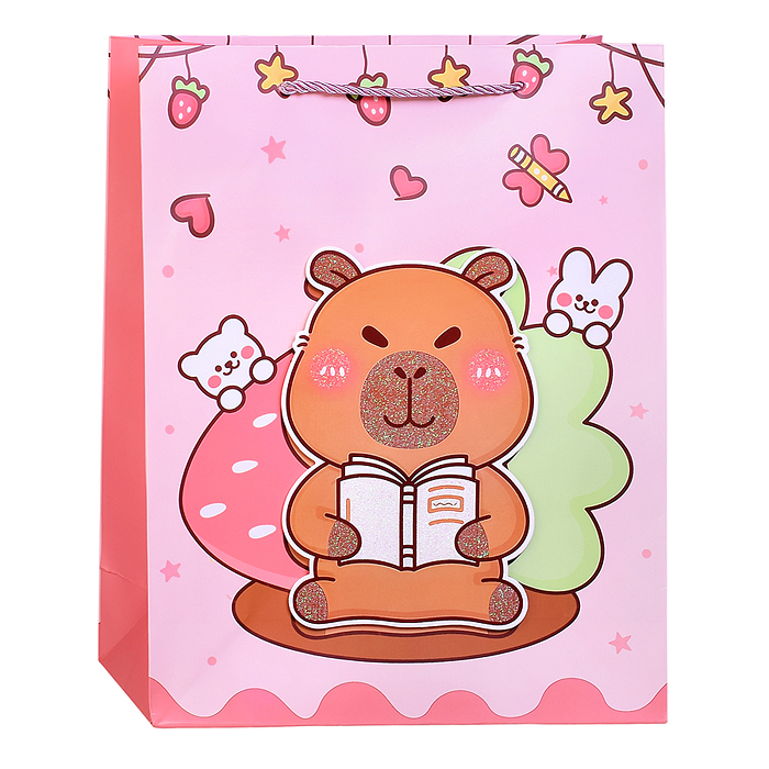 Пакет подарочный 00-7456 "Волшебный сюрприз. Капибара" 26*10*32см 