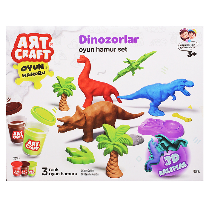 Набор для лепки "Парк динозавров" тесто 3х56г