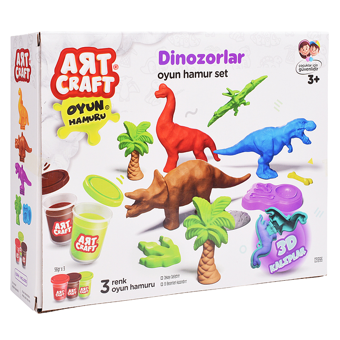 Набор для лепки "Парк динозавров" тесто 3х56г