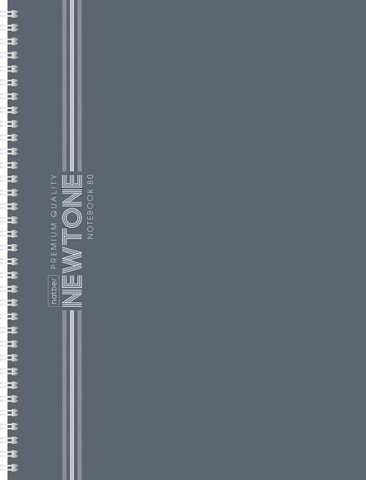 Тетрадь 80л. А4 линия "Серый агат" на гребне Soft-touch NEWtone Pastel Premium
