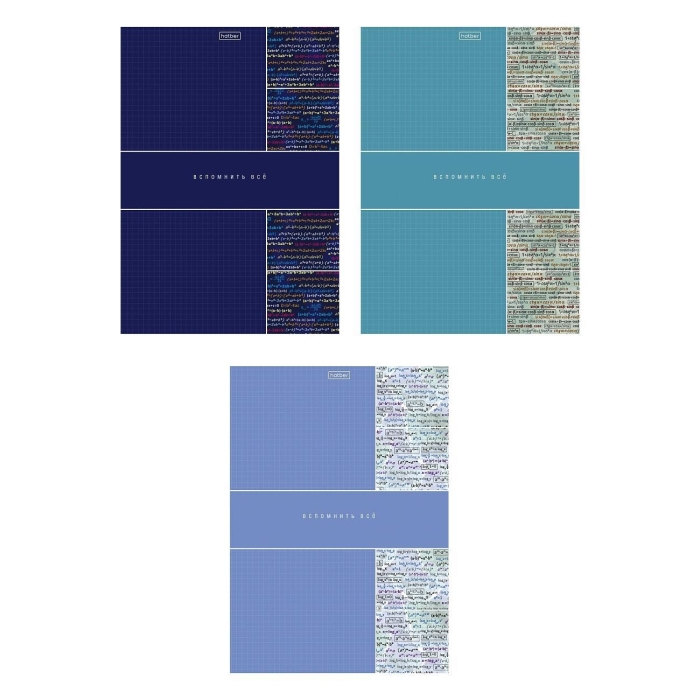 Тетрадь 96л. А4 клетка "Вспомнить все. Математика" на скобе матовая ламинация 3 диз. в блоке