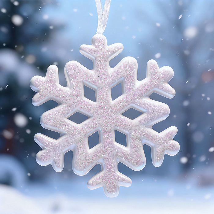 Набор новогодних украшений S2507 "Снежный карнавал" (4шт х 10см)