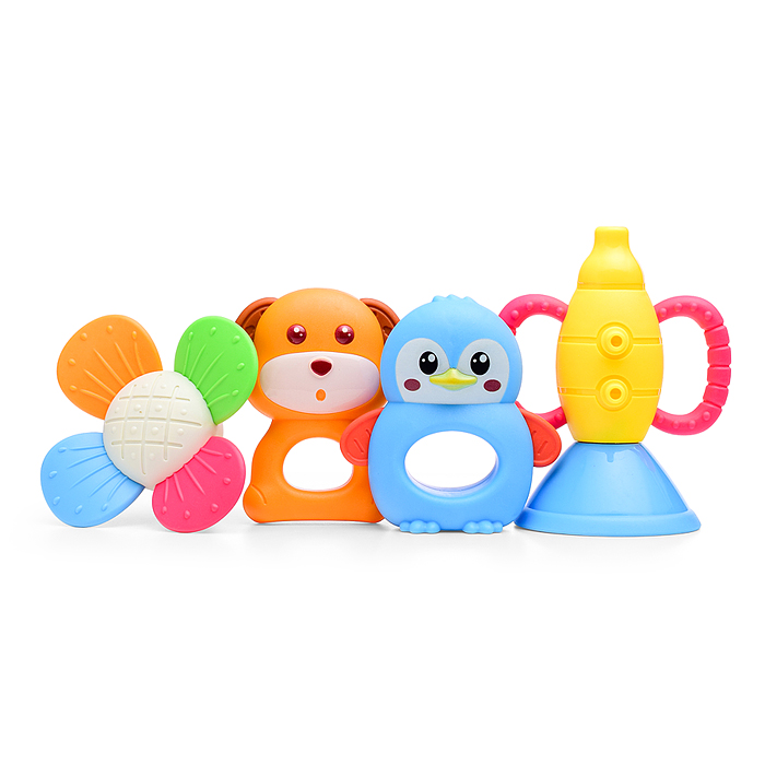 Фото к товару Набор погремушек Y0164 "Яркие грызунки" в пакете Набор погремушек Y0164 "Яркие грызунки" в пакете