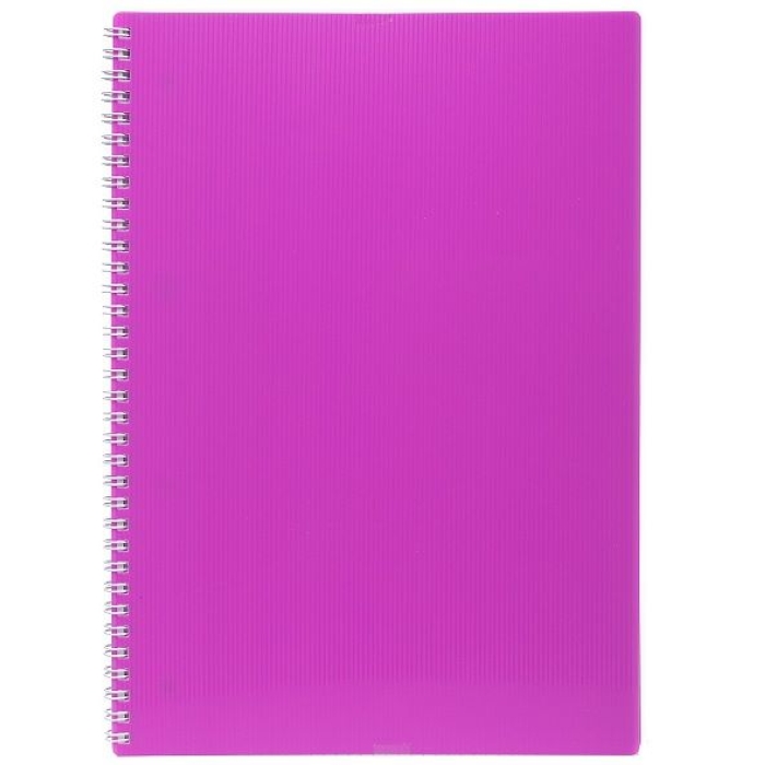 Тетрадь 80л. А4 клетка "Line neon" на гребне многоуровневая перфорация пластиковая обложка розовая