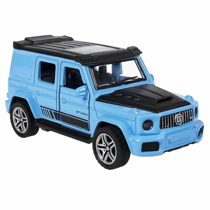 Машина метал. инерционная, М1:36, 4 открыв. двери "Парк Техники" джип голубой