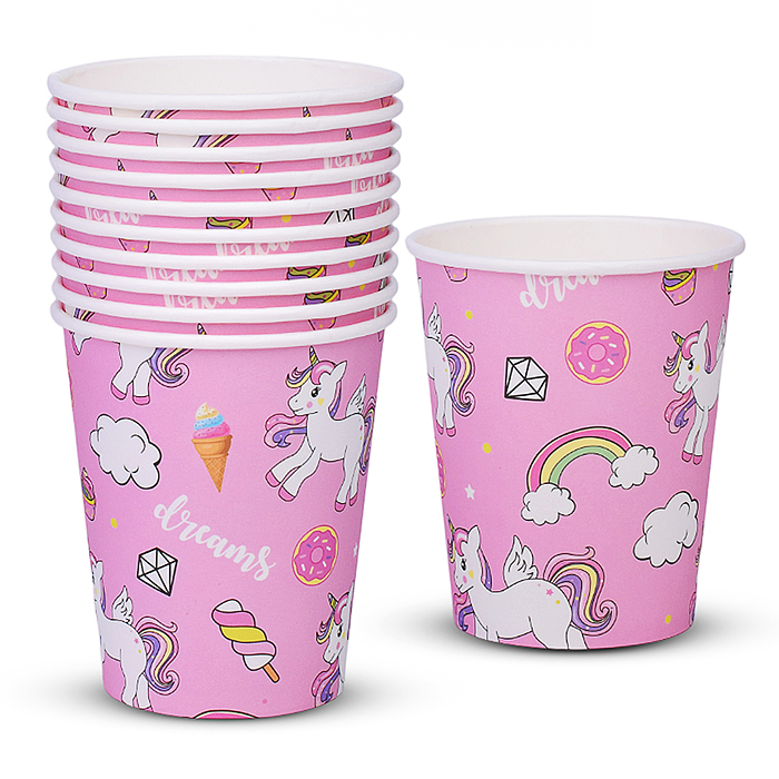 Набор посуды одноразовой 00-7469 "Сладость единорога" стаканы (10 шт.)