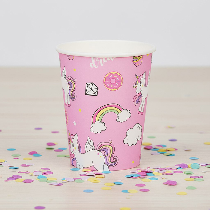 Набор посуды одноразовой 00-7469 "Сладость единорога" стаканы (10 шт.)