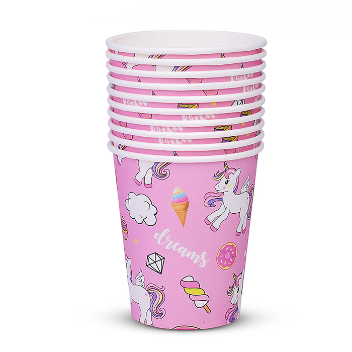 Набор посуды одноразовой 00-7469 "Сладость единорога" стаканы (10 шт.)