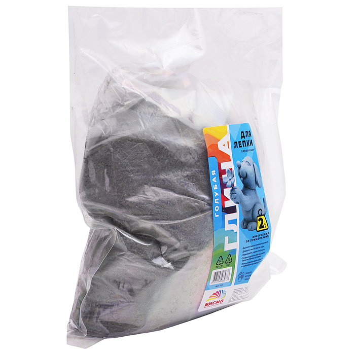 Глина для лепки порошкова, голубая 2 кг, 