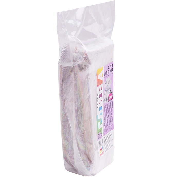 Глина для лепки вакуумированная, белая 500 гр, 