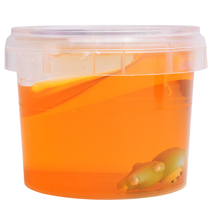 Слайм "Стекло" 90 гр Оранжевый с игрушкой