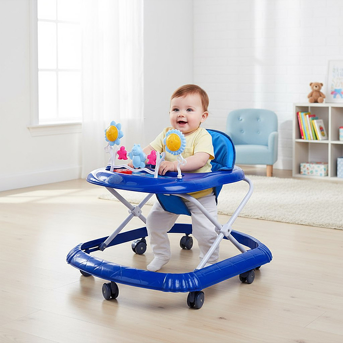 Ходунки 666-3 "Веселые игрушки" (цвет синий)