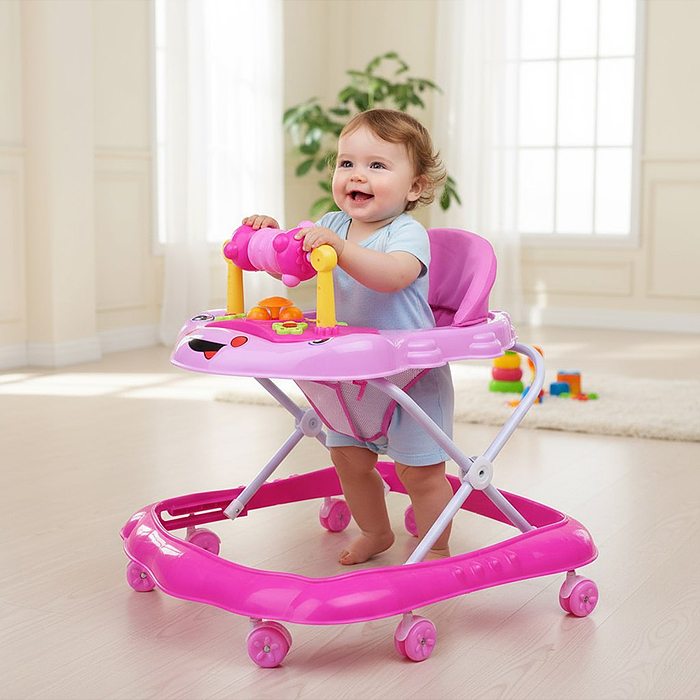 Ходунки 907-1 "Веселая карусель" (цвет розовый)