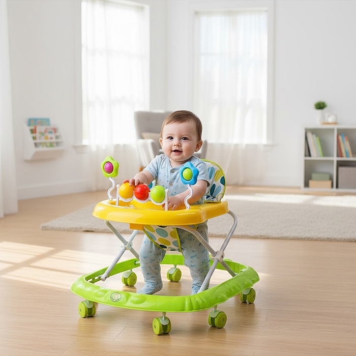 Ходунки 803-2 "Любимые игрушки" (цвет салатовый/желтый)