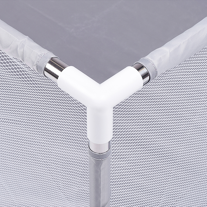 Манеж детский М11-2 прямоугольный с баскетбольным кольцом и воротами (120*180*60) цвет серый