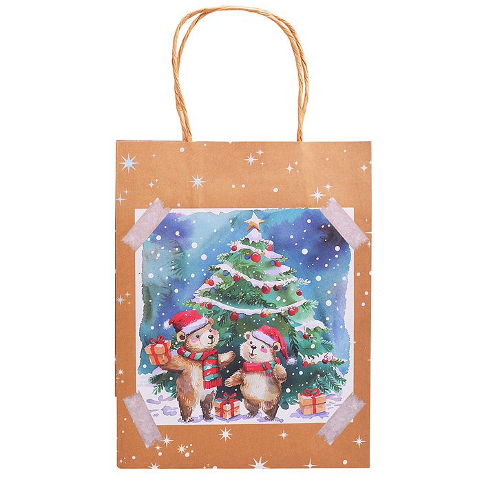 Фото к товару Пакет из крафт-бумаги для сувенирной продукции, с шириной основания 18см, плотность бумаги 150 г/м Пакет из крафт-бумаги для сувенирной продукции, с шириной основания 18см, плотность бумаги 150 г/м