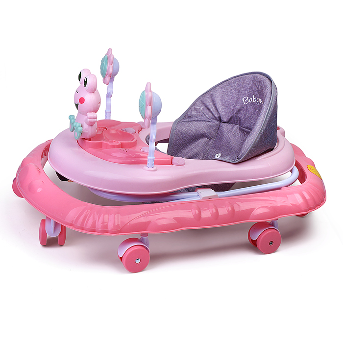 Ходунки 809S-1 "Веселый лягушонок" (цвет розовый)