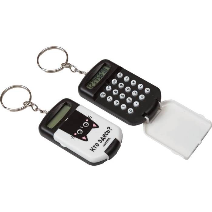 Калькулятор-брелок "Кто здесь?" 37x64x12 мм, 8 разрядный