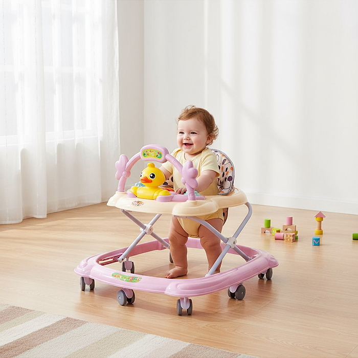 Ходунки 805Y-1 "Хитрая уточка" (цвет розовый)