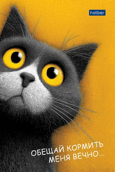 Блокнот А6 40л "Пушистый философ" клетка отрывная склейка Premium