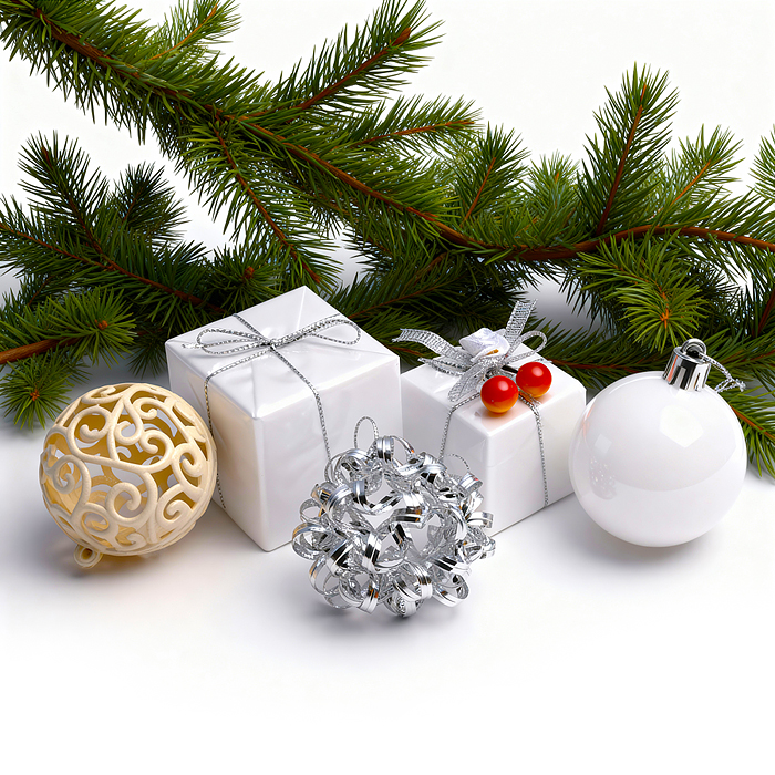 Набор новогодних украшений S2534 "Морозные мотивы" (24шт х 5см)