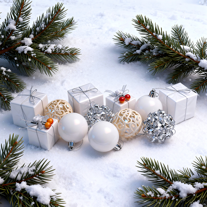 Набор новогодних украшений S2534 "Морозные мотивы" (24шт х 5см)