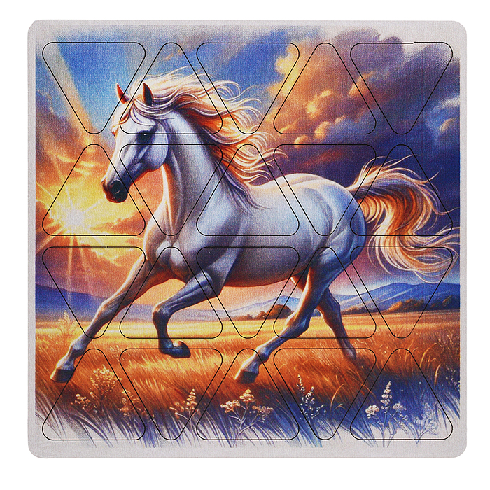 Пазлы малые "Рысак" 20х20см (древесный материал) Пазлы малые "Рысак" 20х20см (древесный материал)