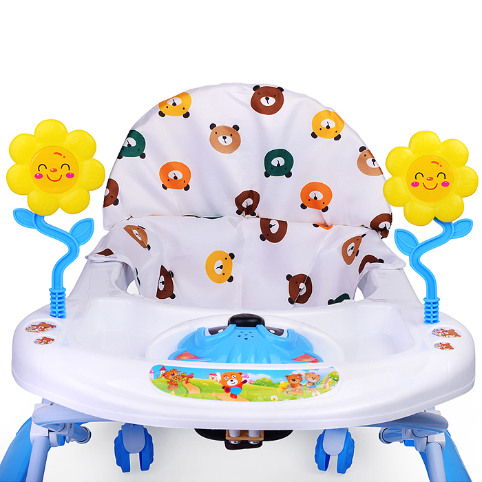 Ходунки 520-3 "Цветочки" (цвет белый/голубой)