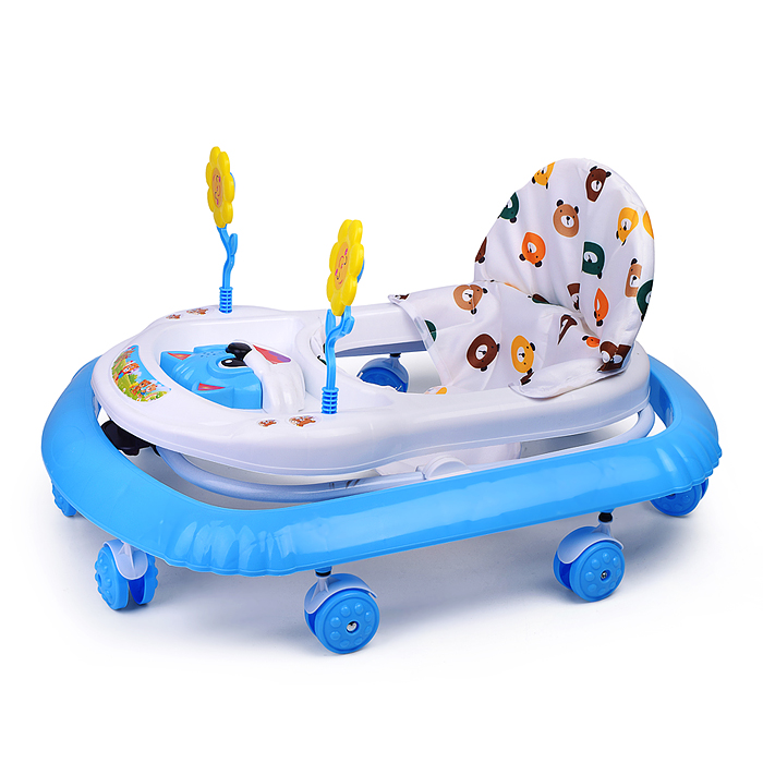 Ходунки 520-3 "Цветочки" (цвет белый/голубой)