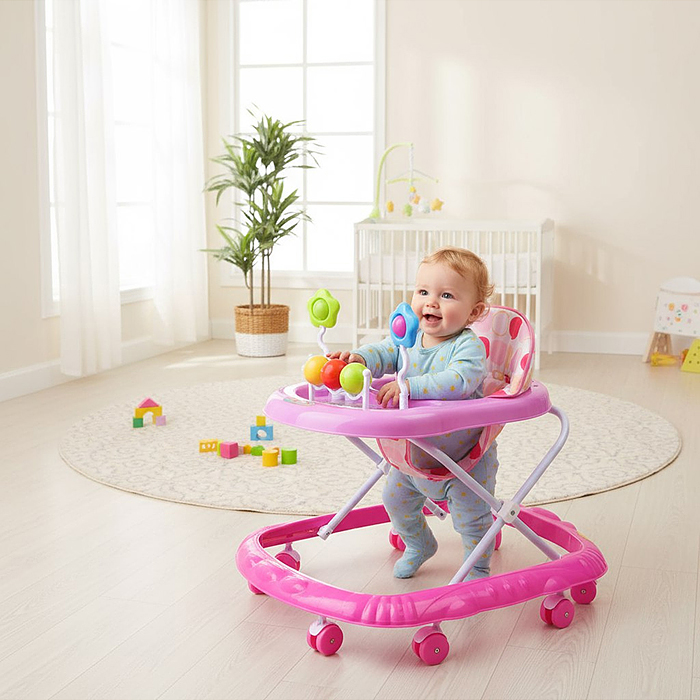 Ходунки 803-1 "Любимые игрушки" (цвет розовый)