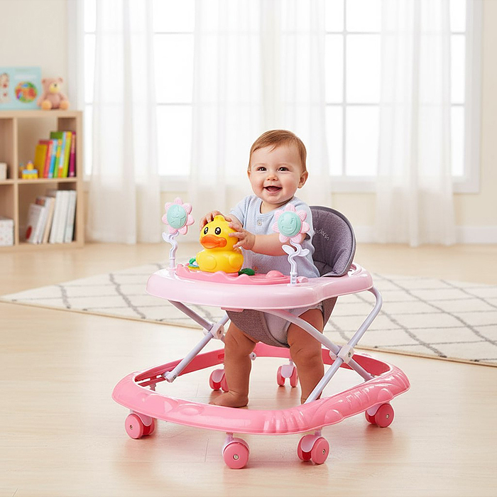 Ходунки 809Y-1 "Утенок" (цвет розовый)