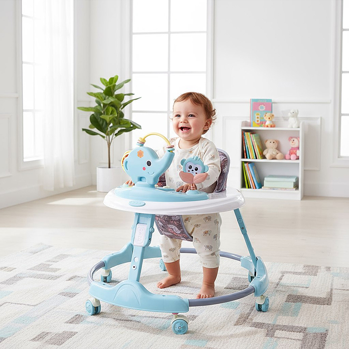 Ходунки 661DX-3 "Веселый слоник" (цвет голубой)