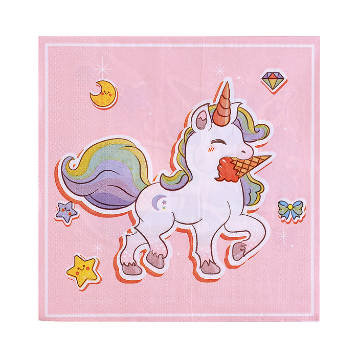 Набор посуды одноразовой 00-7466 "Мечта единорога" салфетки (20 шт.)