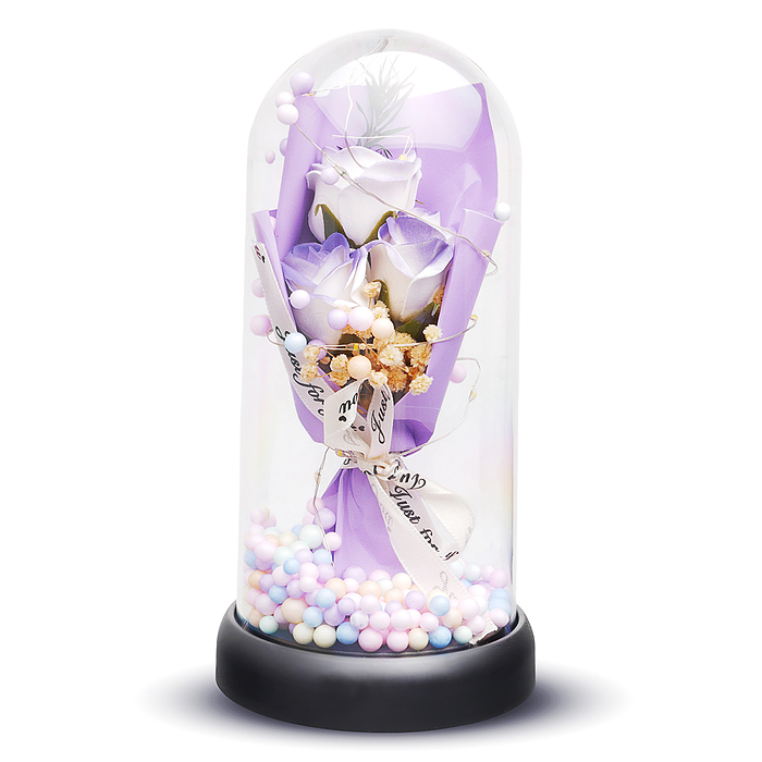 Светильник H01 "Букет роз" в коробке (сиреневый)