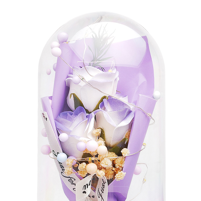 Светильник H01 "Букет роз" в коробке (сиреневый)