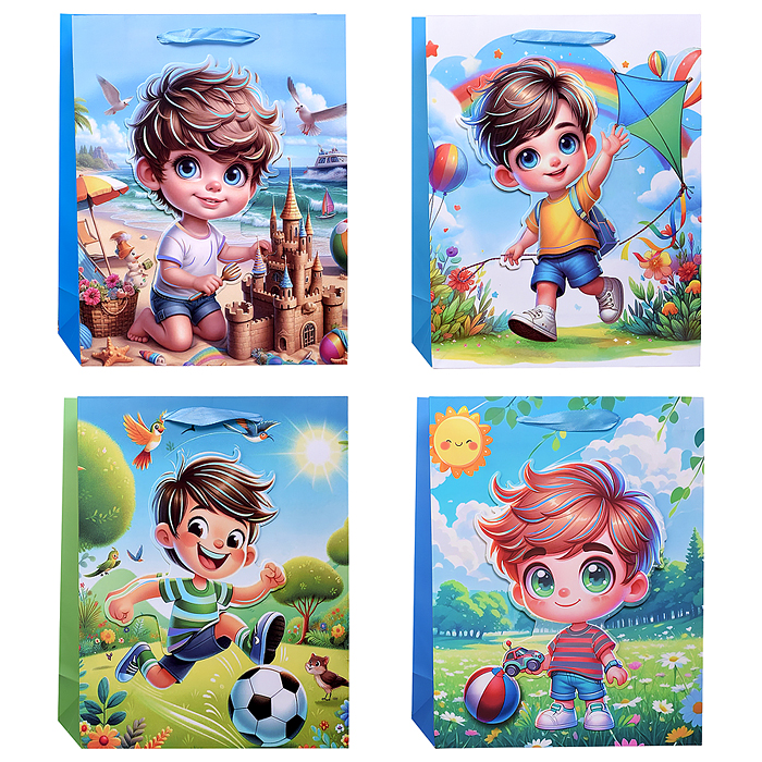 Пакет подарочный 00-7443 "Активному имениннику" 26*32*10см