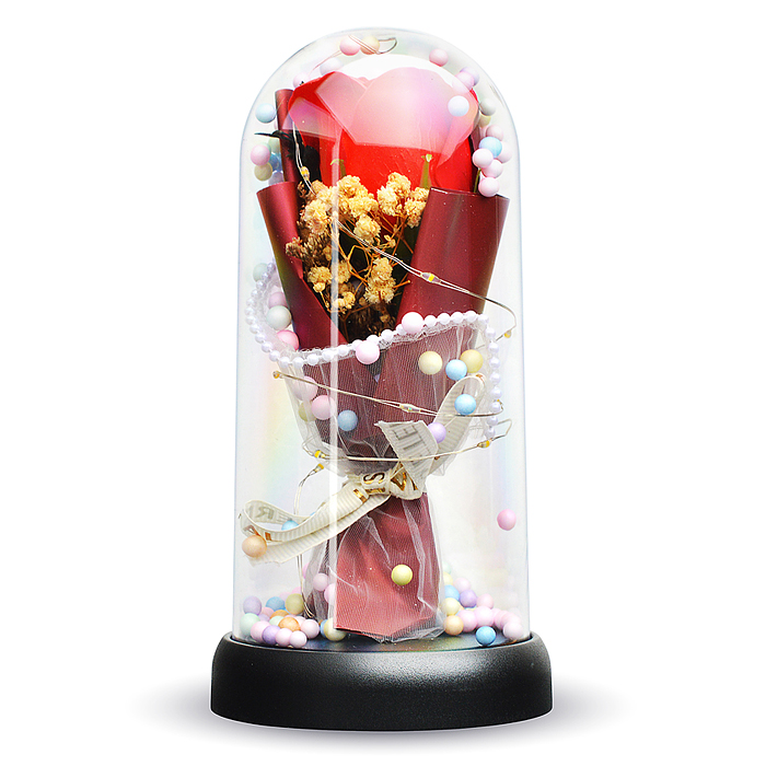 Светильник H02 "Необыкновенная роза" в коробке (красный)