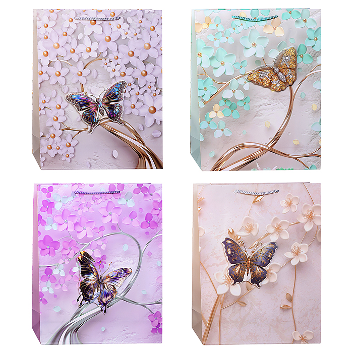 Пакет подарочный 00-7421 "Красивая бабочка" 31*12*40см Пакет подарочный 00-7421 "Красивая бабочка" 31*12*40см