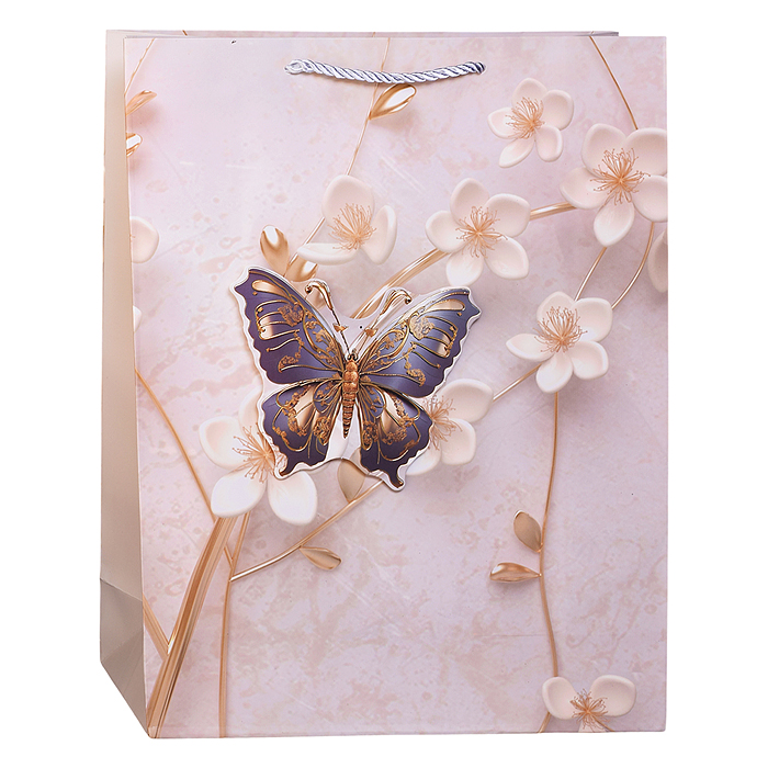 Фото к товару Пакет подарочный 00-7421 "Красивая бабочка" 31*12*40см Пакет подарочный 00-7421 "Красивая бабочка" 31*12*40см