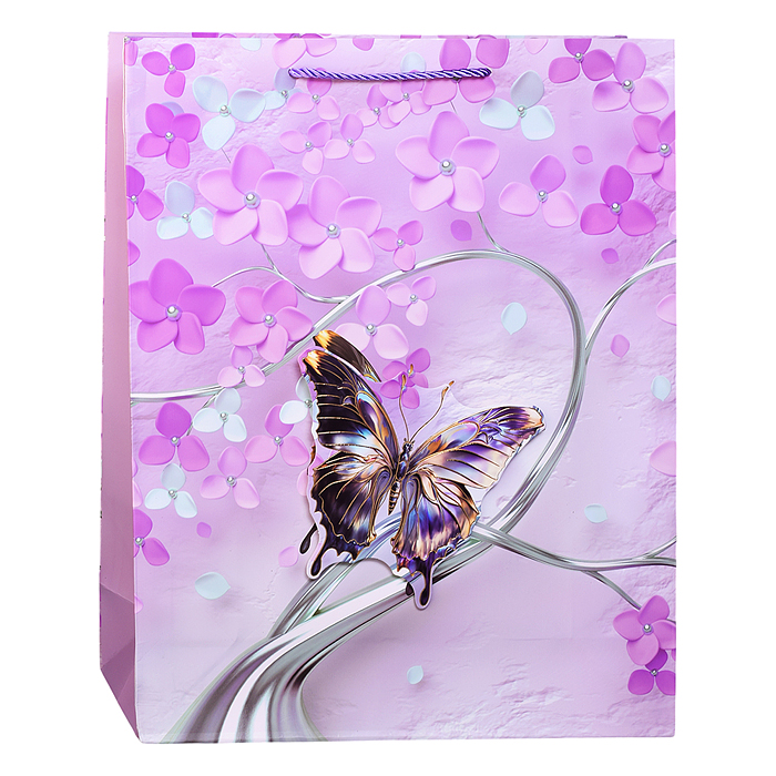Фото к товару Пакет подарочный 00-7421 "Красивая бабочка" 31*12*40см Пакет подарочный 00-7421 "Красивая бабочка" 31*12*40см
