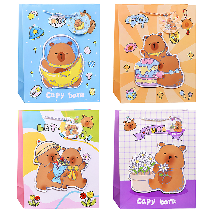 Пакет подарочный 00-7446 "Капибара" 26*32*10см Пакет подарочный 00-7446 "Капибара" 26*32*10см