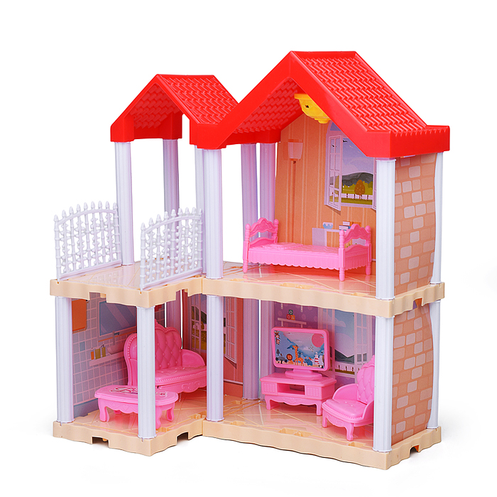 Дом для куклы 666-B1A-5 "Котедж" с мебелью, в коробке