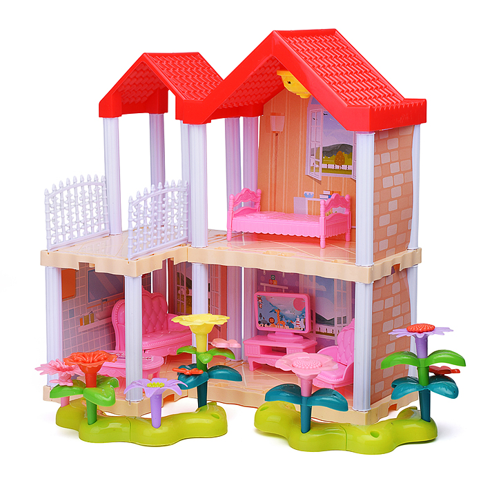Дом для куклы 666-B1A-5 "Котедж" с мебелью, в коробке