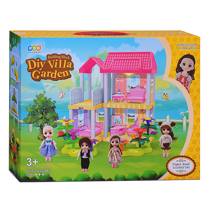 Дом для куклы 666-B1A-5 "Котедж" с мебелью, в коробке