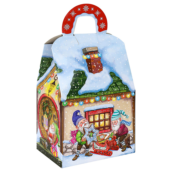 Коробка для конфет Домик "В гостях у Гномиков" (1000 гр) 