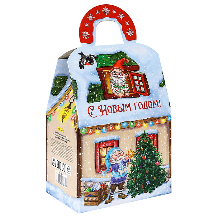 Коробка для конфет Домик "В гостях у Гномиков" (1000 гр) 