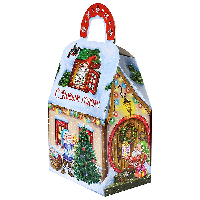 Коробка для конфет Домик "В гостях у Гномиков" (1000 гр) 